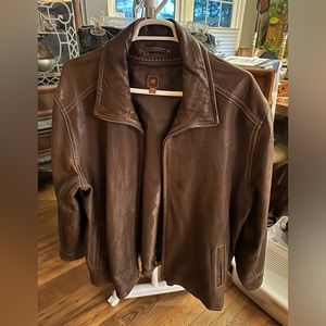 Brown Leather Jacket 2xl with thinsulate zip out liner